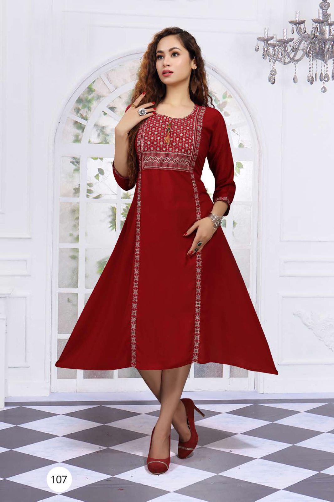 Rakhi Latest Designer Ethnic Wear Rayon Anarkali Kurti Collection
